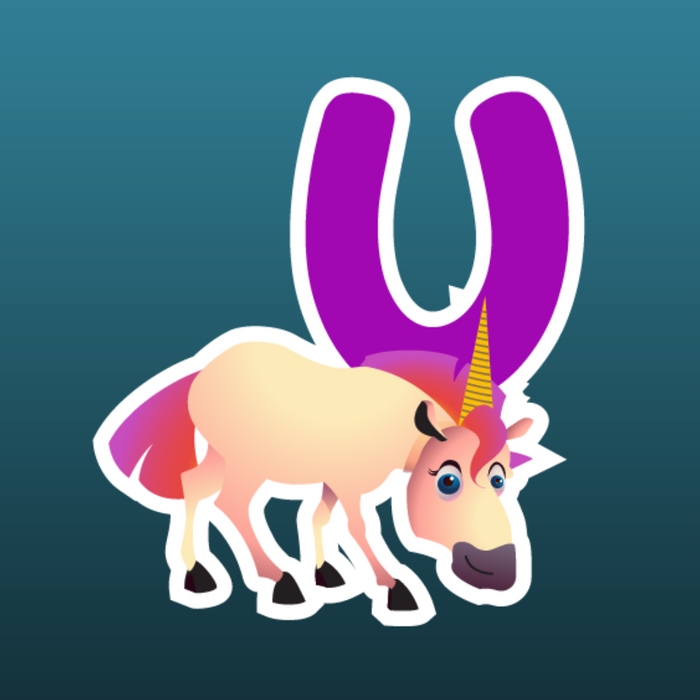 U for Unicorn stickers - Dudus Online