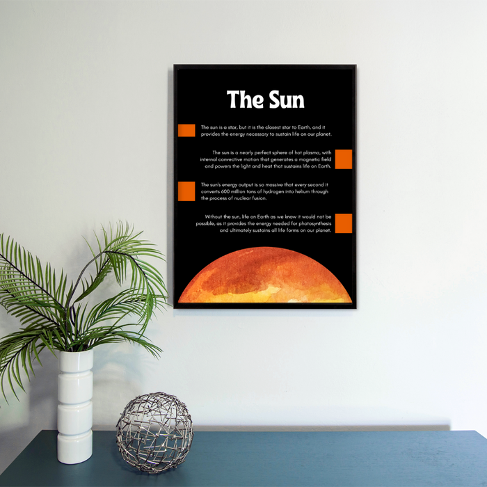 The sun detailed art kids poster