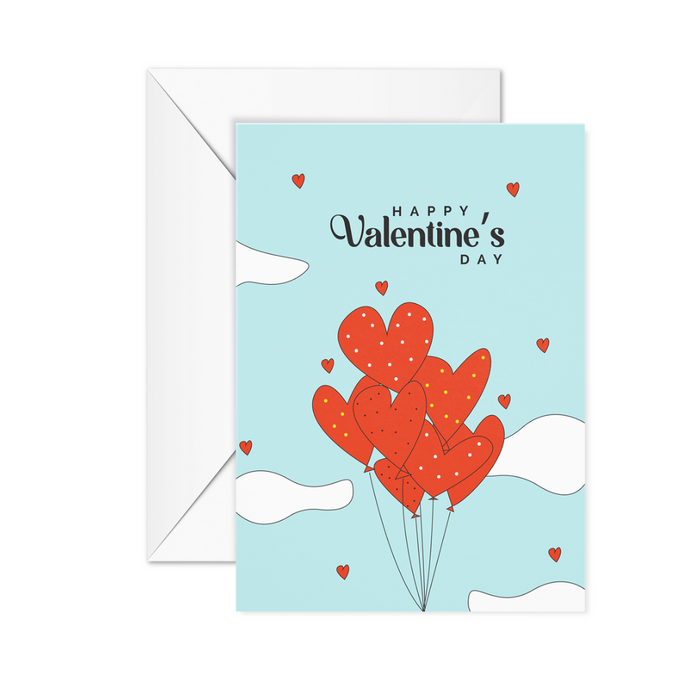Valentine heart balloon card