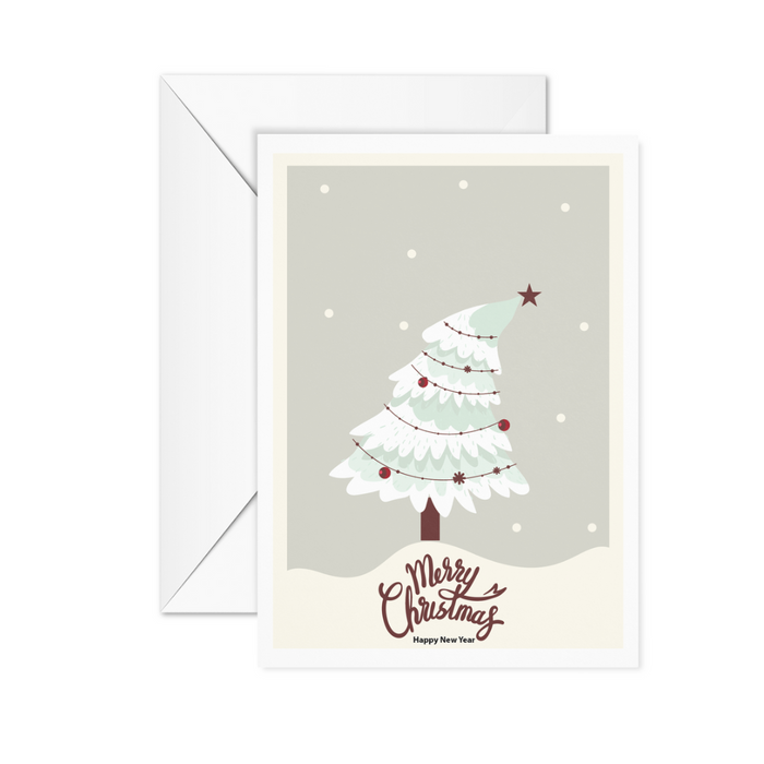 Winter tree greeting card
