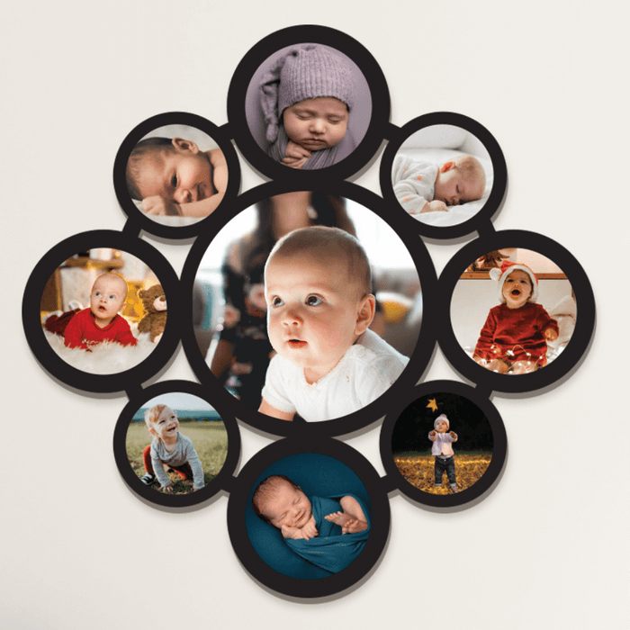 Love and happiness is a circle photo frame