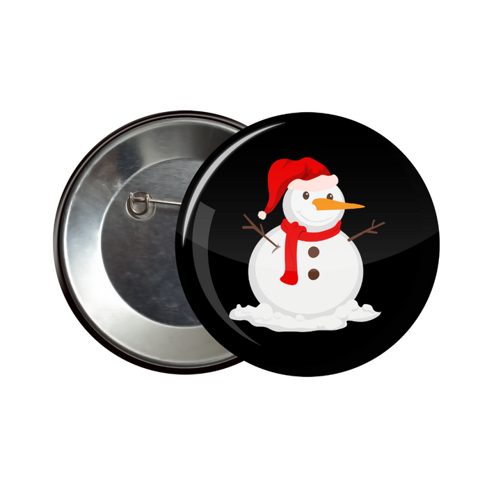 Snowman button badge