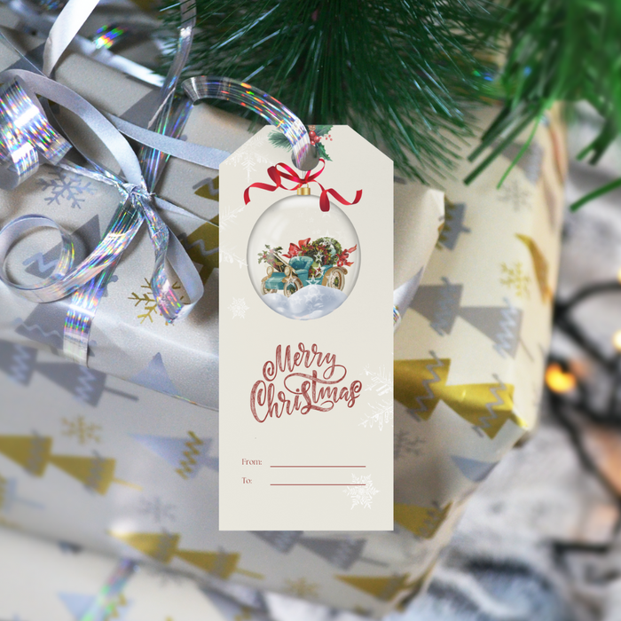 Christmas snow globe gift tag - Dudus Online