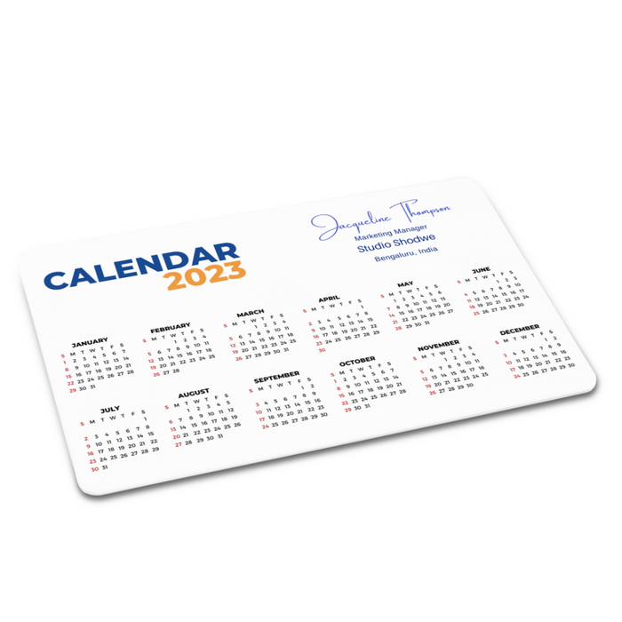 Business card pocket calendar
