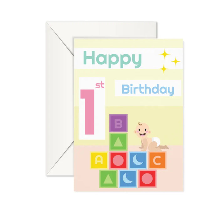 Playing blocks themed card - Dudus Online