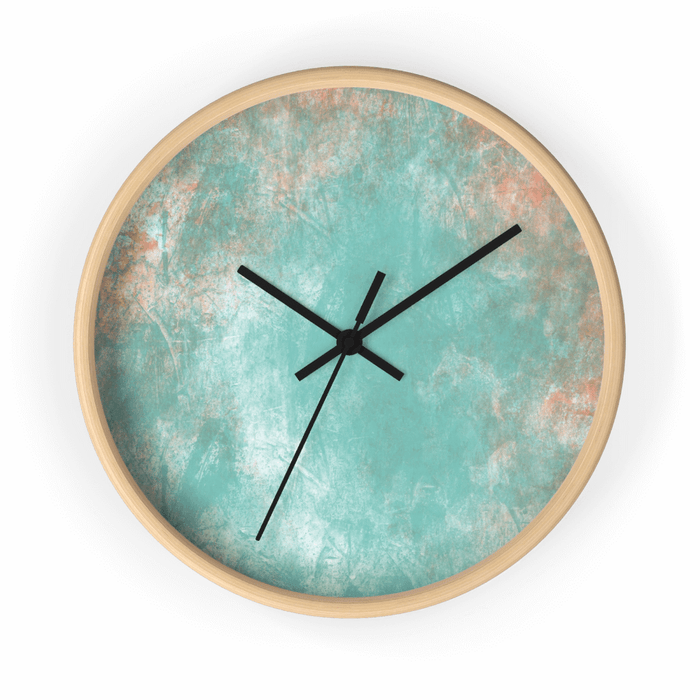 Grungy turquoise clock by Tantillaa