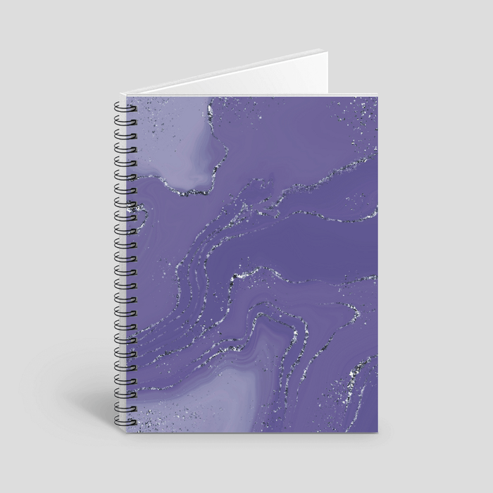 Purple silver marble notebook by Tantillaa