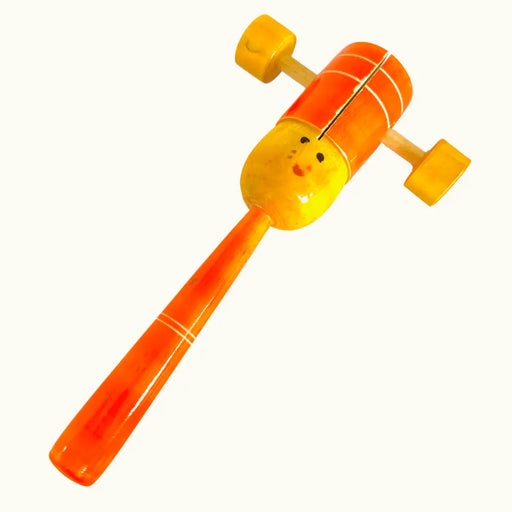 Wooden rattle toy with face - Dudus Online