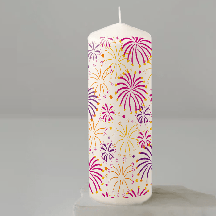 Fireworks design printed candle - Dudus Online