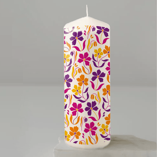 Floral design printed candle - Dudus Online