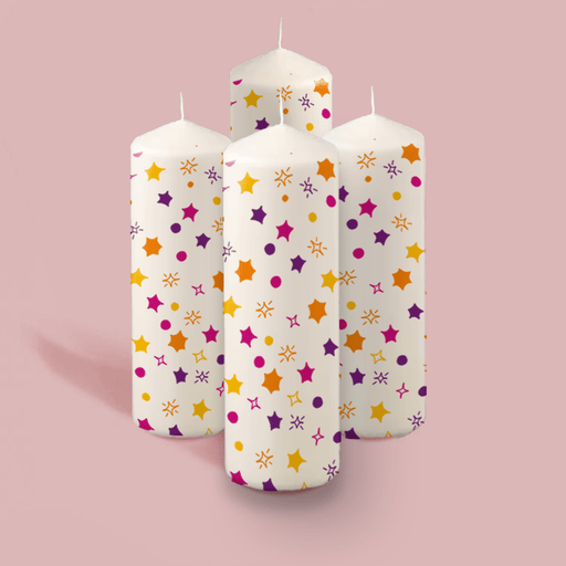 Set of 4 Sparkle design printed candle - Dudus Online