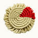Set of 4 white and red macrame coasters - Dudus Online