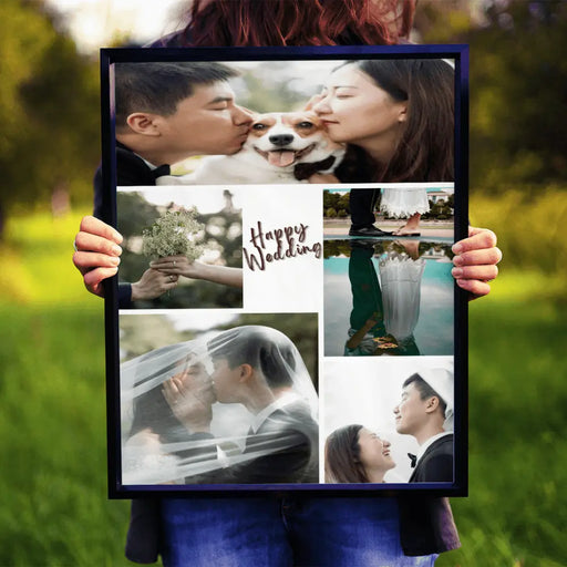 Happy wedding canvas photo frame - Dudus Online