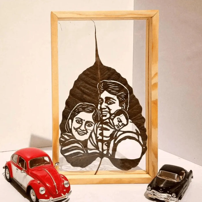 Table top leaf art family portrait - Dudus Online