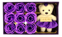 Purple roses with cute teddy - Dudus Online
