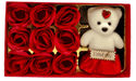 Red roses with cute teddy - Dudus Online