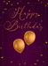Purple, Gold balloon themed card - Dudus Online
