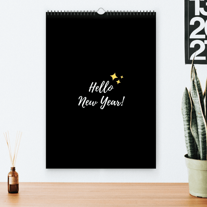 Hello new year wall calendar