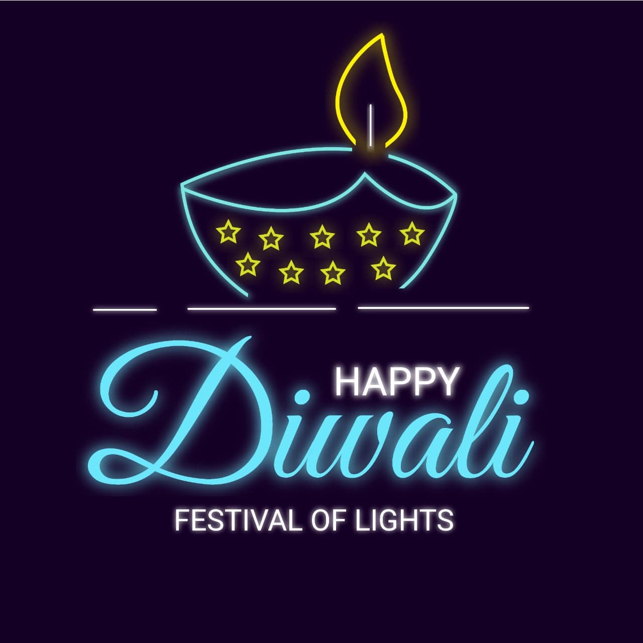 Diwali neon lights