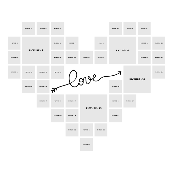 Love from heart collage photo frame - Dudus Online