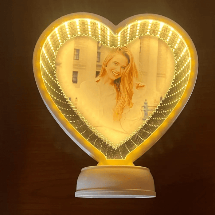 Personalized heart led infinity magic mirror - Dudus Online