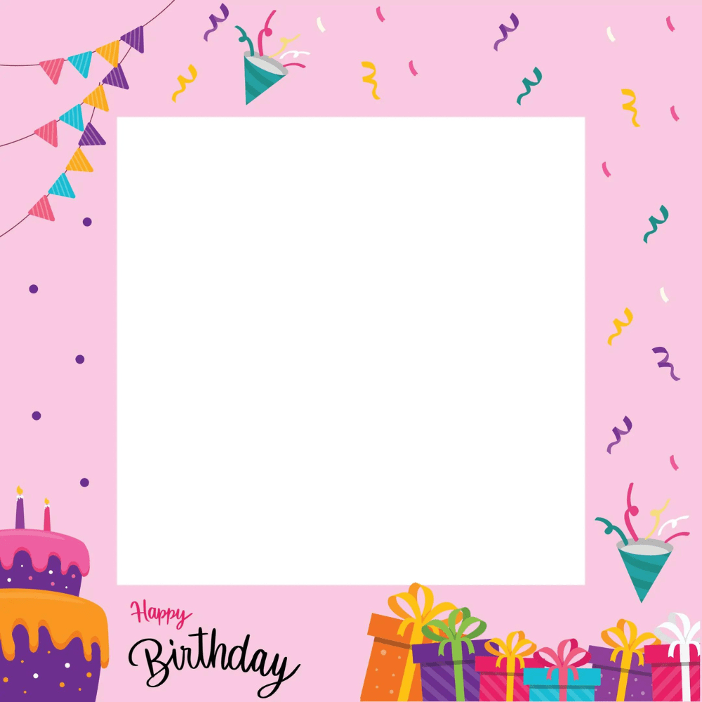 Pink birthday selfie frames — Dudus Online