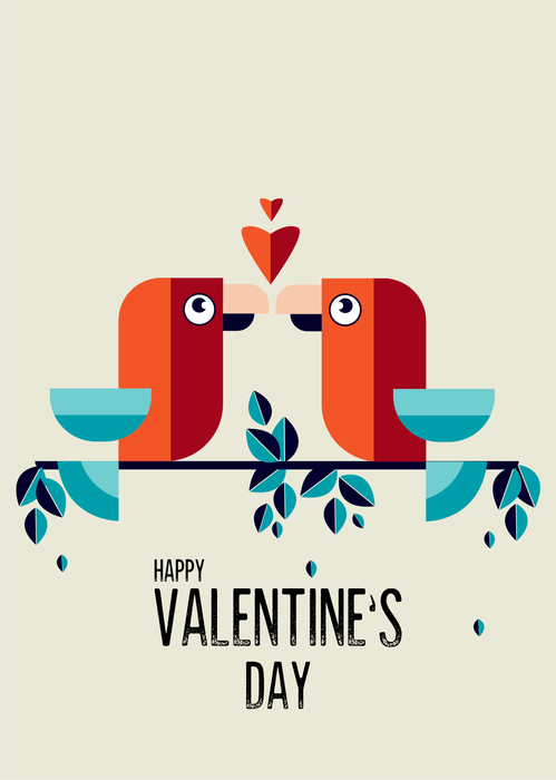 Love birds valentine card
